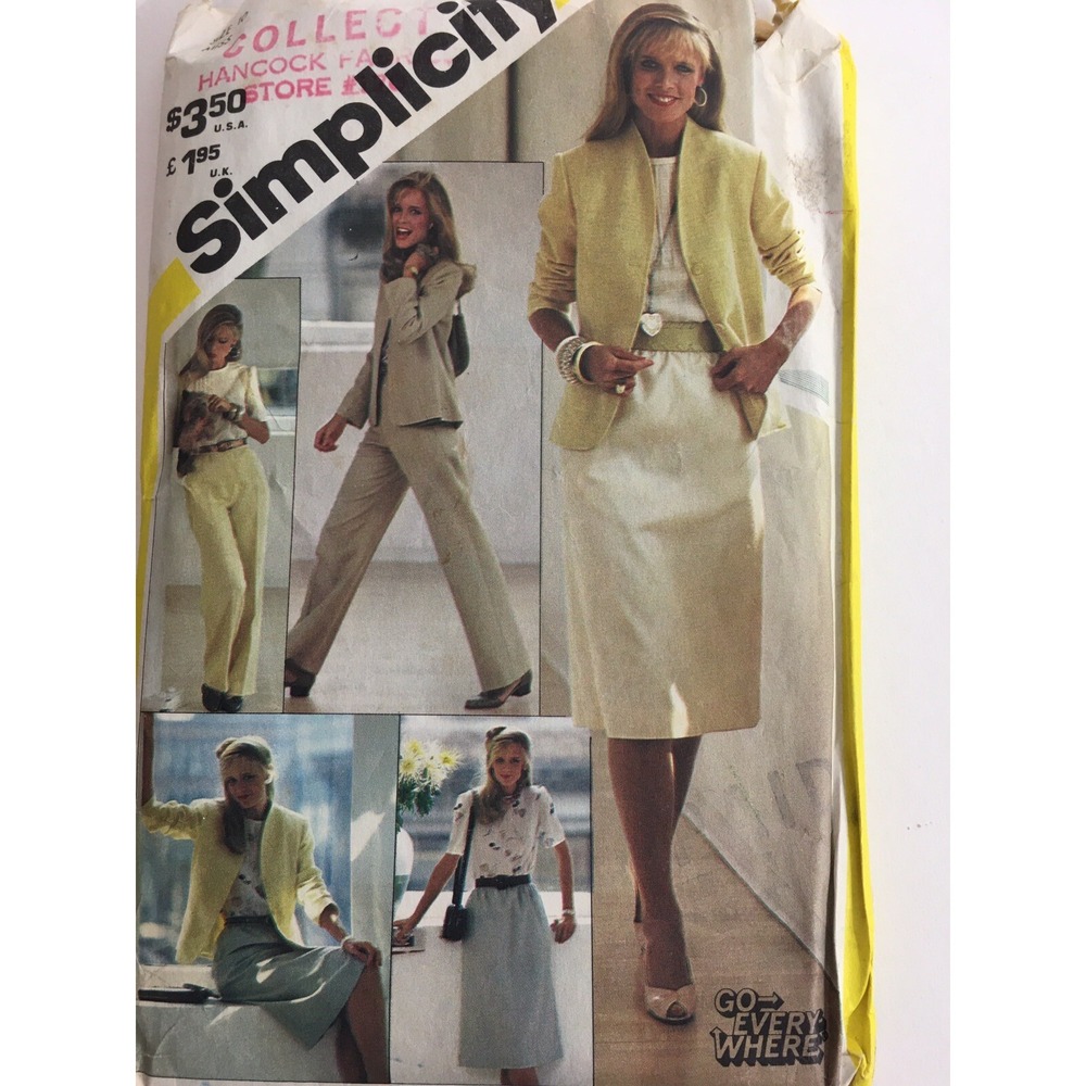 1981 Simplicity 5384 Vintage Sewing Pattern Womens Skirt Pants Blouse Size 10